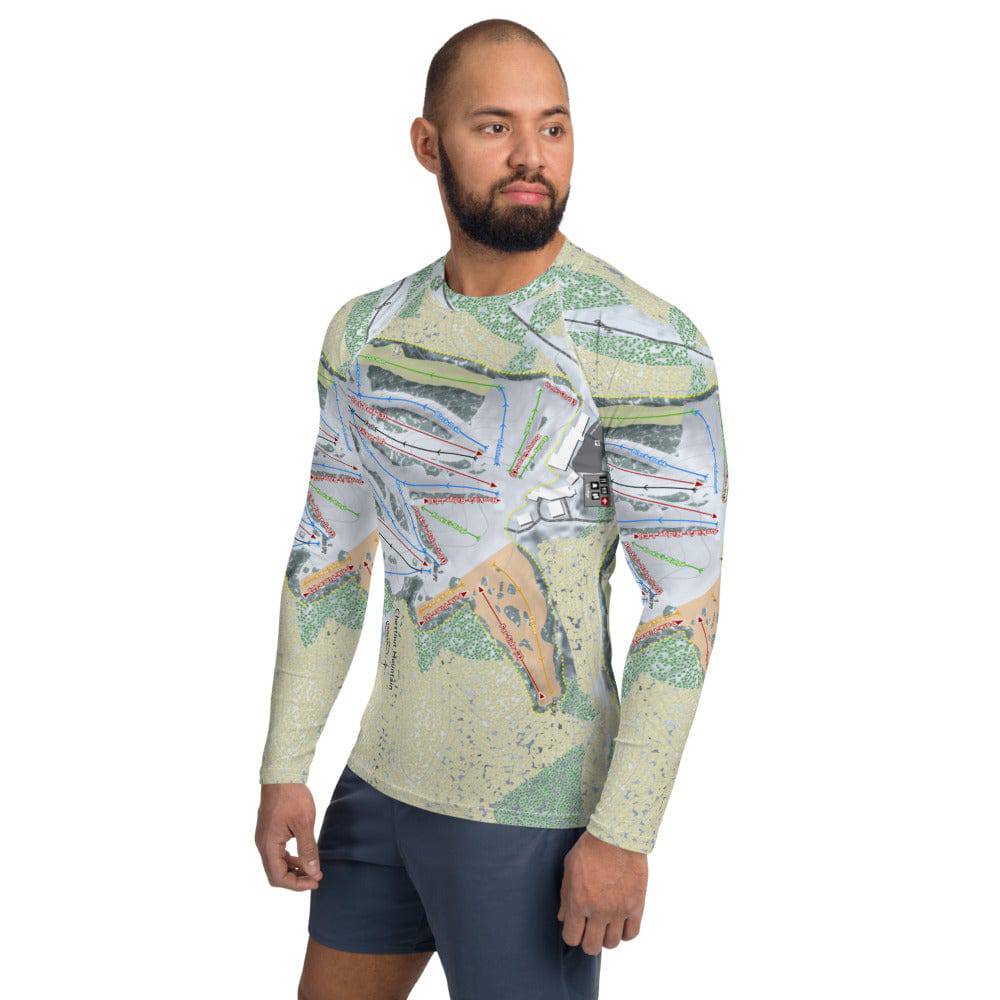 Chestnut Mountain, Illinois Ski Trail Map Men's Base Layer Top - Powderaddicts