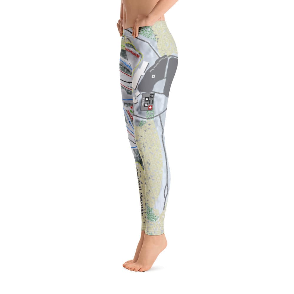 Chestnut Mountain, Illinois Ski Trail Map Women's Base Layer Bottom - Powderaddicts