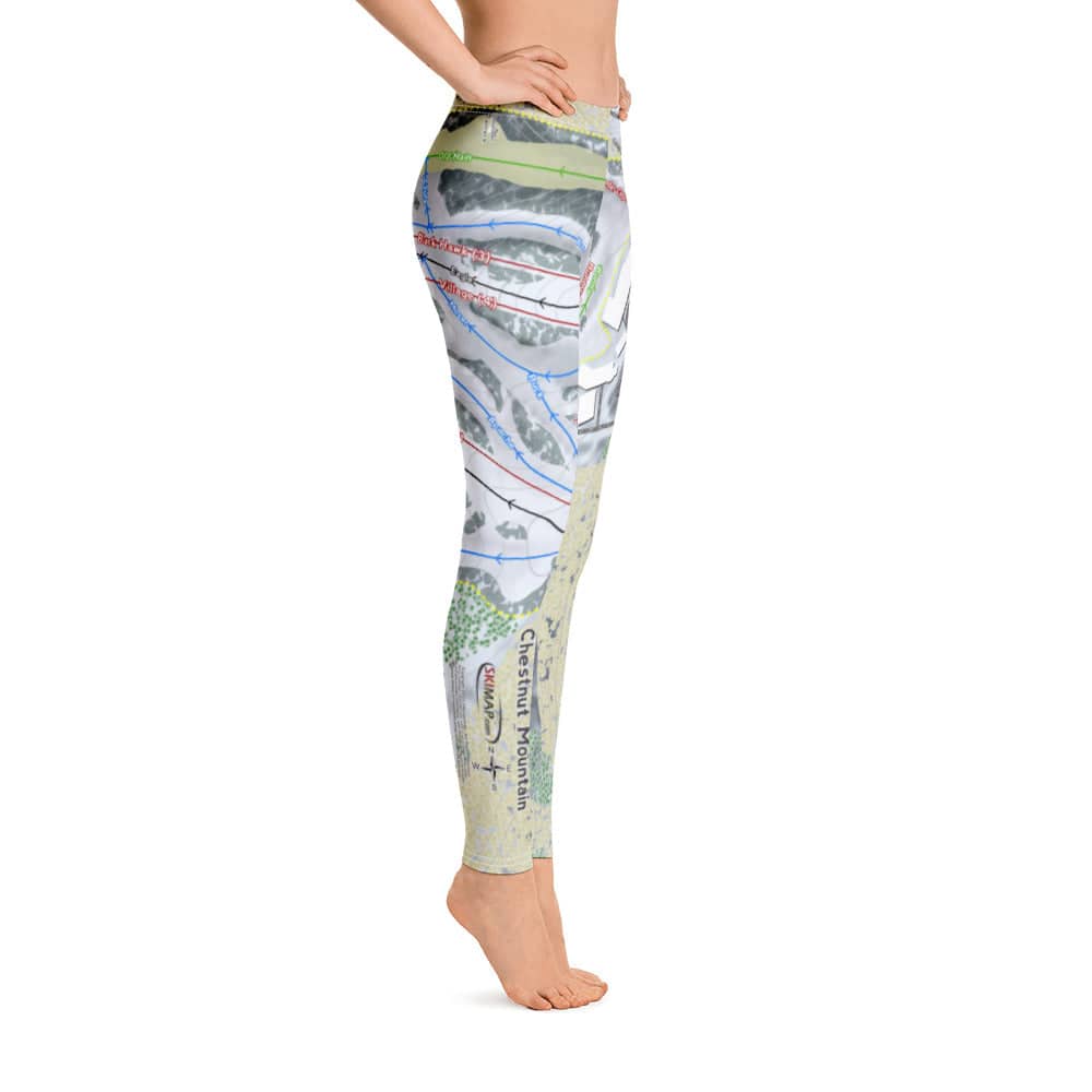 Chestnut Mountain, Illinois Ski Trail Map Women's Base Layer Bottom - Powderaddicts