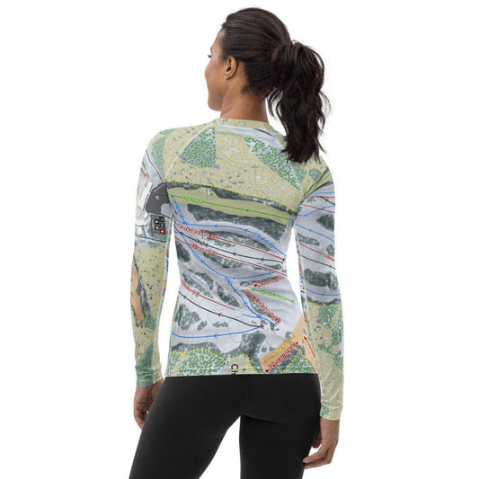 Chestnut Mountain, Illinois Ski Trail Map Women's Base Layer Top - Powderaddicts