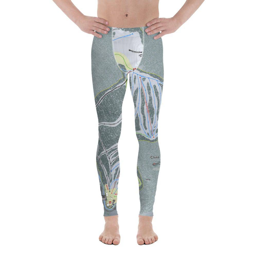 China Peak, California Ski Trail Map Men's Base Layer Bottom - Powderaddicts
