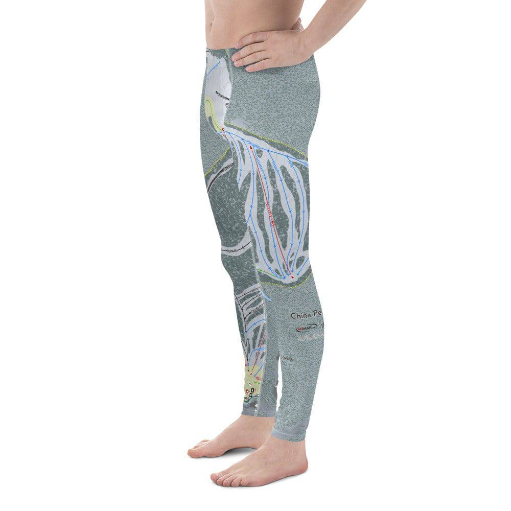 China Peak, California Ski Trail Map Men's Base Layer Bottom - Powderaddicts