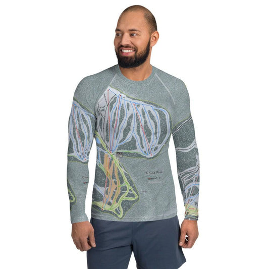 China Peak, California Ski Trail Map Men's Base Layer Top - Powderaddicts