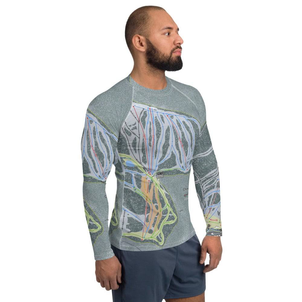 China Peak, California Ski Trail Map Men's Base Layer Top - Powderaddicts