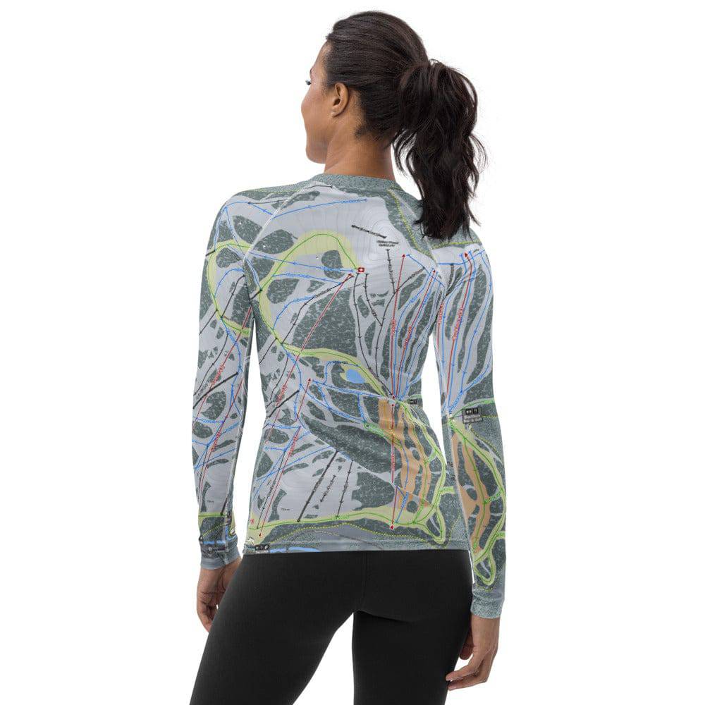 China Peak, California Ski Trail Map Women's Base Layer Top - Powderaddicts