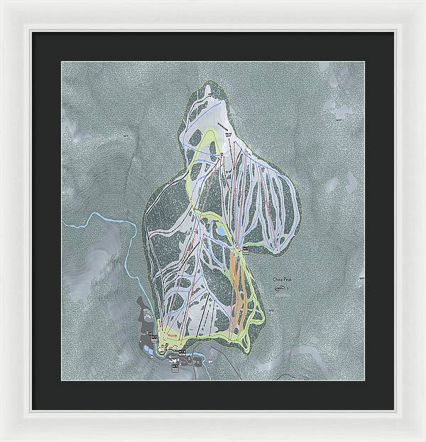 China Peak Ski Trail Map - Framed Print - Powderaddicts