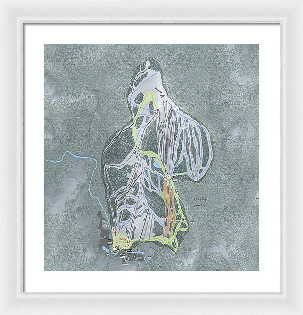 China Peak Ski Trail Map - Framed Print - Powderaddicts
