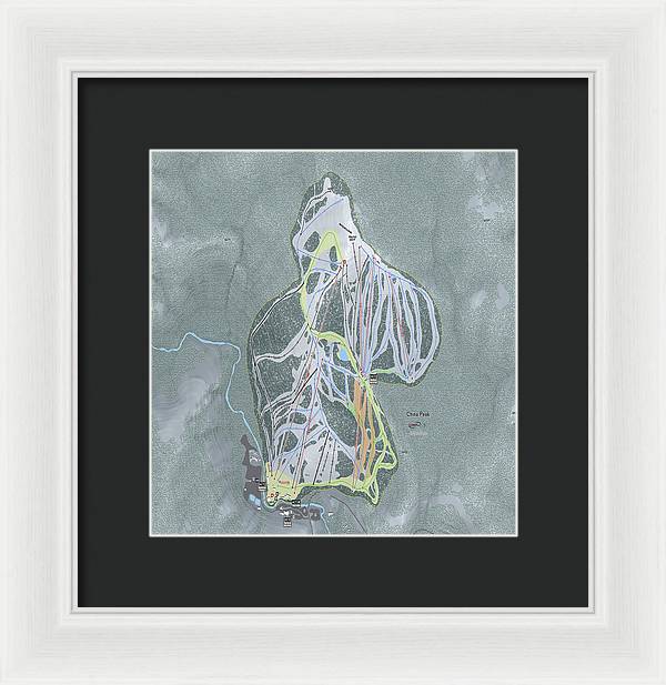China Peak Ski Trail Map - Framed Print - Powderaddicts