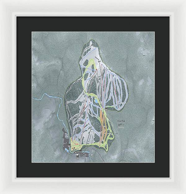 China Peak Ski Trail Map - Framed Print - Powderaddicts
