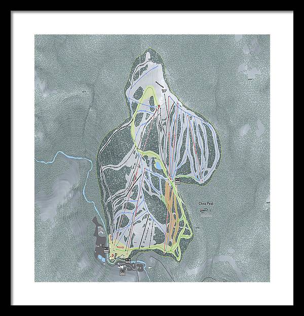 China Peak Ski Trail Map - Framed Print - Powderaddicts