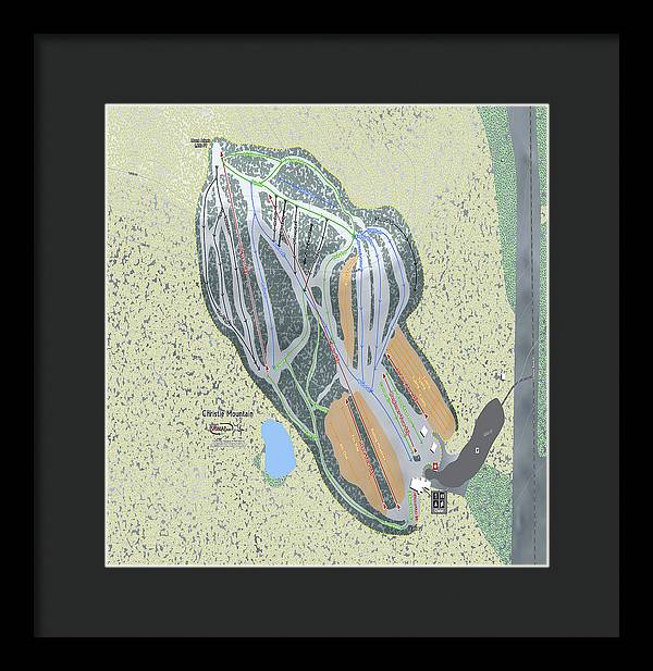 Christie Mountain Ski Trail Map - Framed Print - Powderaddicts