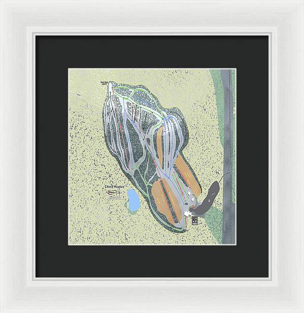Christie Mountain Ski Trail Map - Framed Print - Powderaddicts