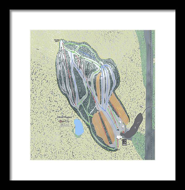 Christie Mountain Ski Trail Map - Framed Print - Powderaddicts