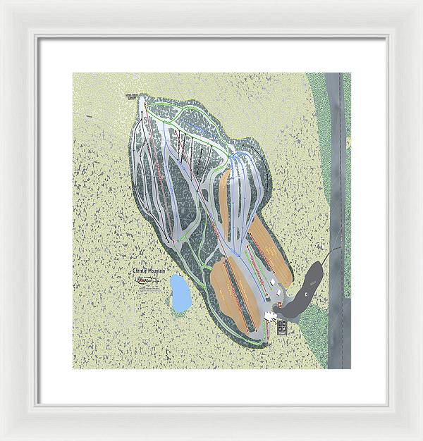 Christie Mountain Ski Trail Map - Framed Print - Powderaddicts