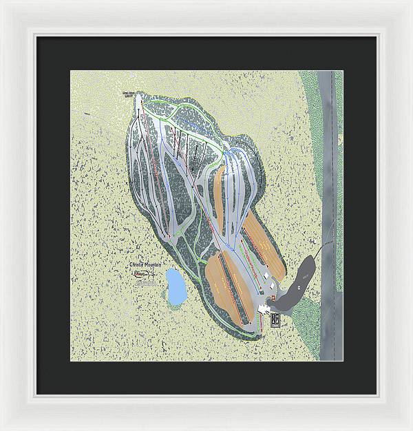 Christie Mountain Ski Trail Map - Framed Print - Powderaddicts