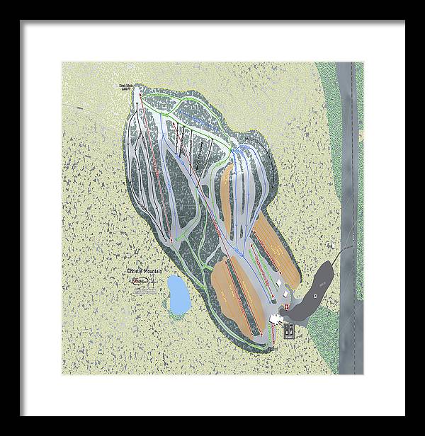 Christie Mountain Ski Trail Map - Framed Print - Powderaddicts
