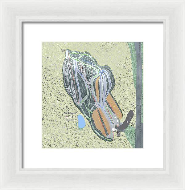 Christie Mountain Ski Trail Map - Framed Print - Powderaddicts