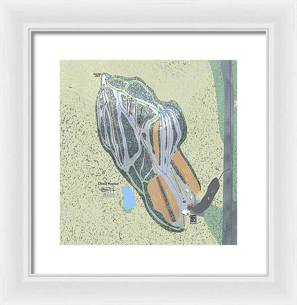 Christie Mountain Ski Trail Map - Framed Print - Powderaddicts