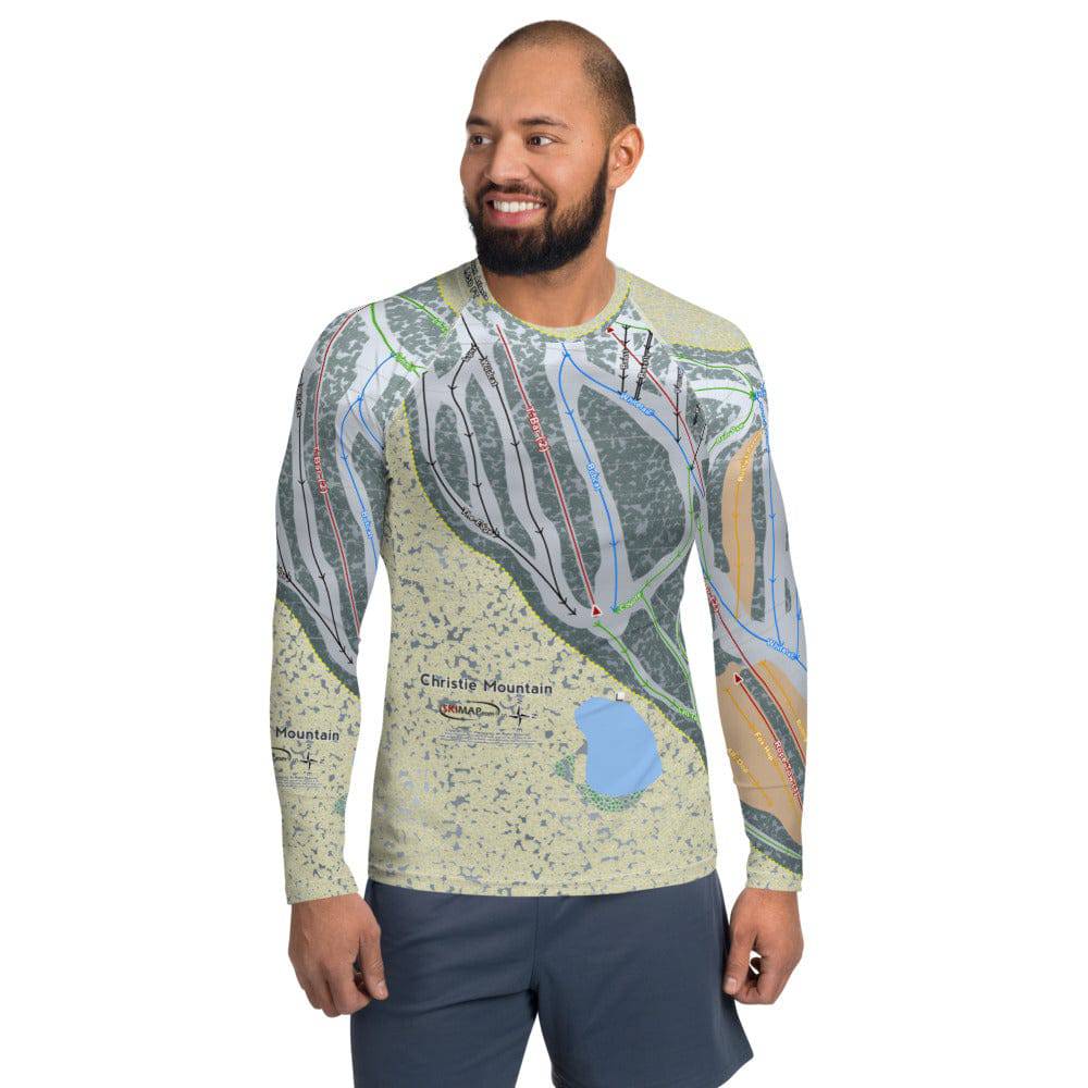 Christie Mountain, Wisconsin Ski Trail Map Men's Base Layer Top
