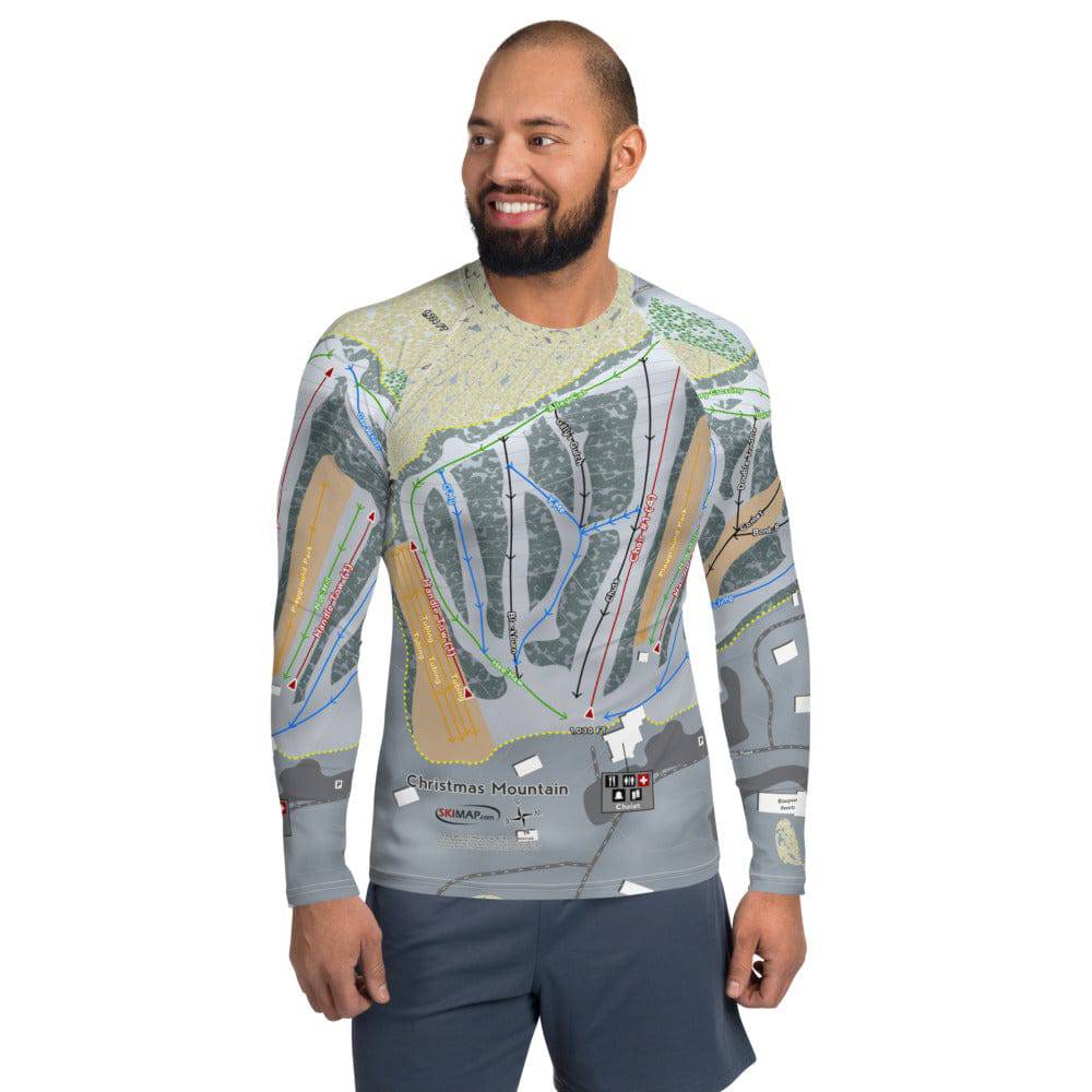 Christmas Mountain, Wisconsin Ski Trail Map Men's Base Layer Top