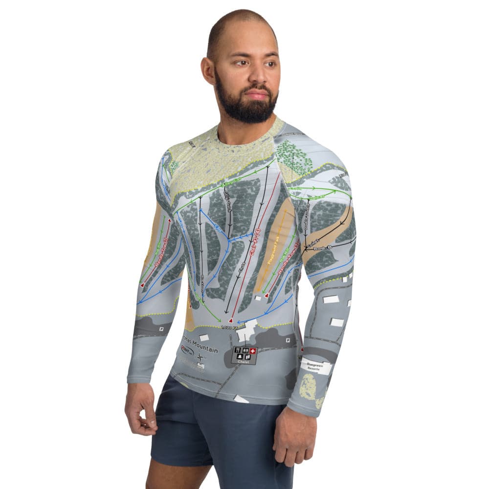 Christmas Mountain, Wisconsin Ski Trail Map Men's Base Layer Top - Powderaddicts