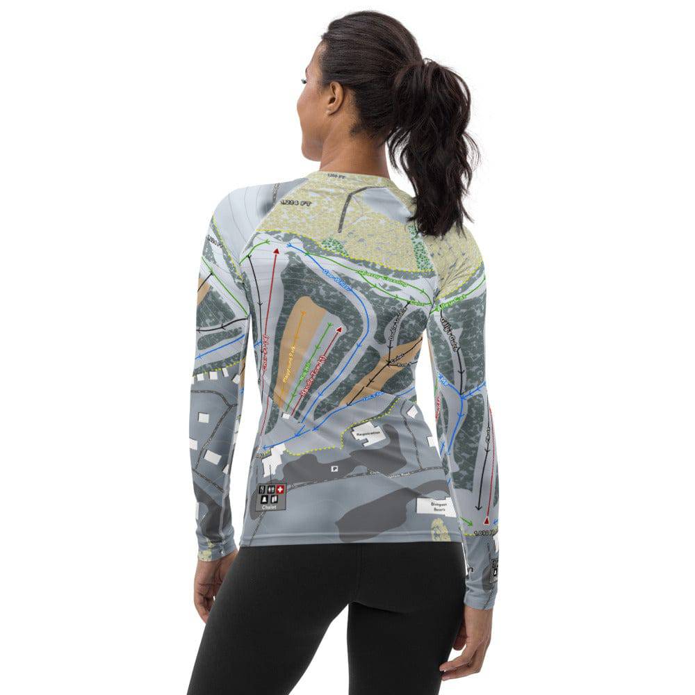 Christmas Mountain, Wisconsin Ski Trail Map Women's Base Layer Top - Powderaddicts