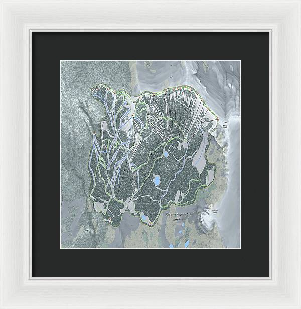 Cimarron Mountain Ski Trail Map - Framed Print - Powderaddicts