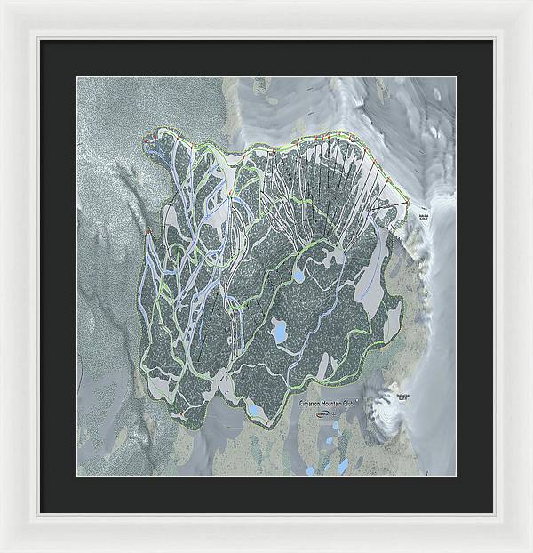 Cimarron Mountain Ski Trail Map - Framed Print - Powderaddicts