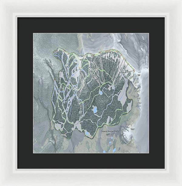 Cimarron Mountain Ski Trail Map - Framed Print - Powderaddicts