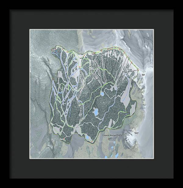 Cimarron Mountain Ski Trail Map - Framed Print - Powderaddicts
