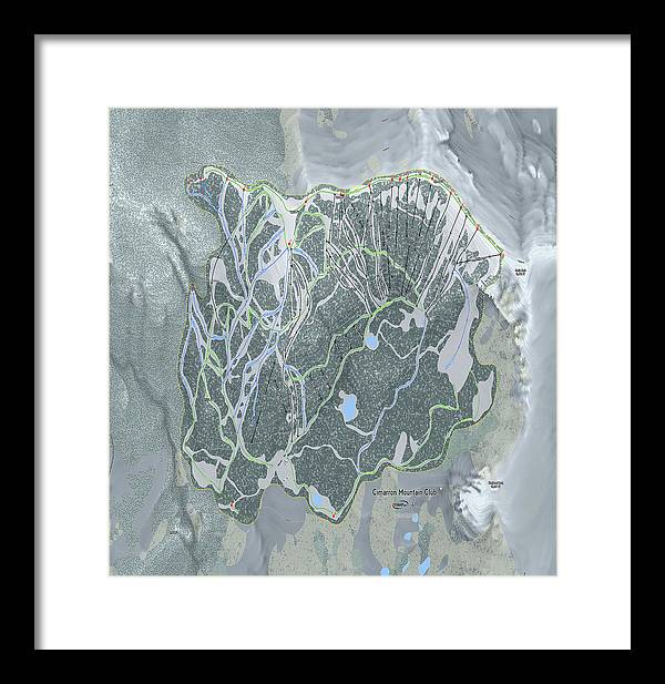 Cimarron Mountain Ski Trail Map - Framed Print - Powderaddicts