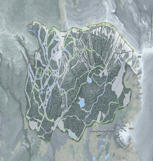 Cimarron Mountain Ski Trail Map - Art Print - Powderaddicts