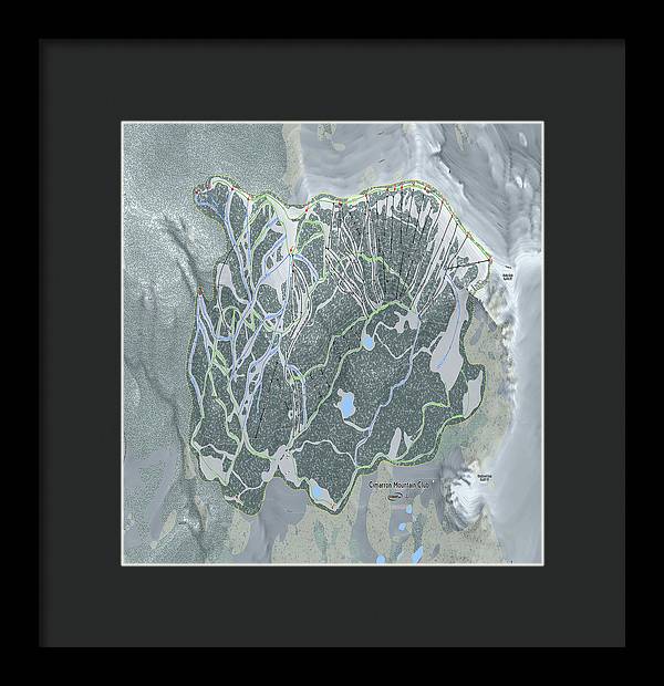 Cimarron Mountain Ski Trail Map - Framed Print - Powderaddicts
