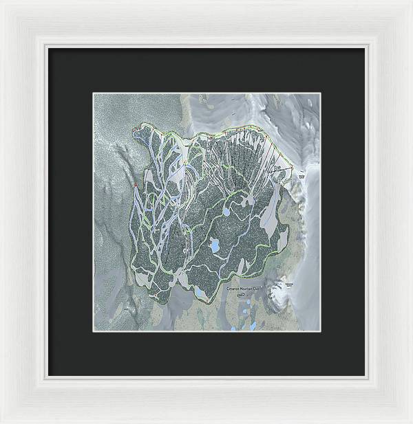 Cimarron Mountain Ski Trail Map - Framed Print - Powderaddicts