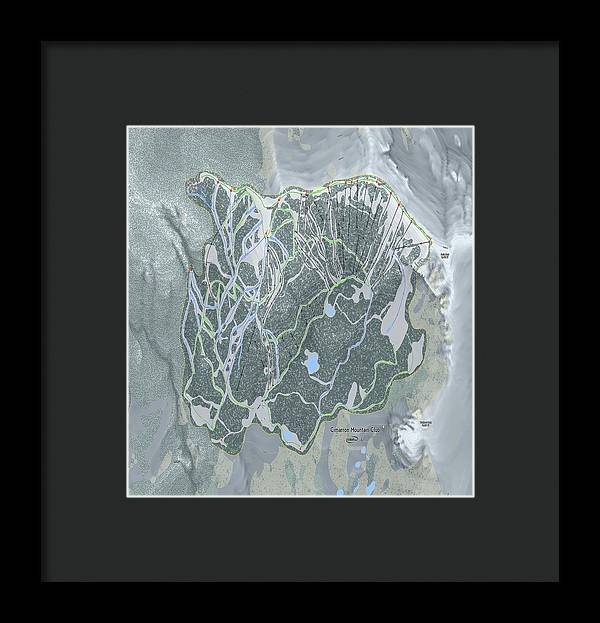 Cimarron Mountain Ski Trail Map - Framed Print - Powderaddicts