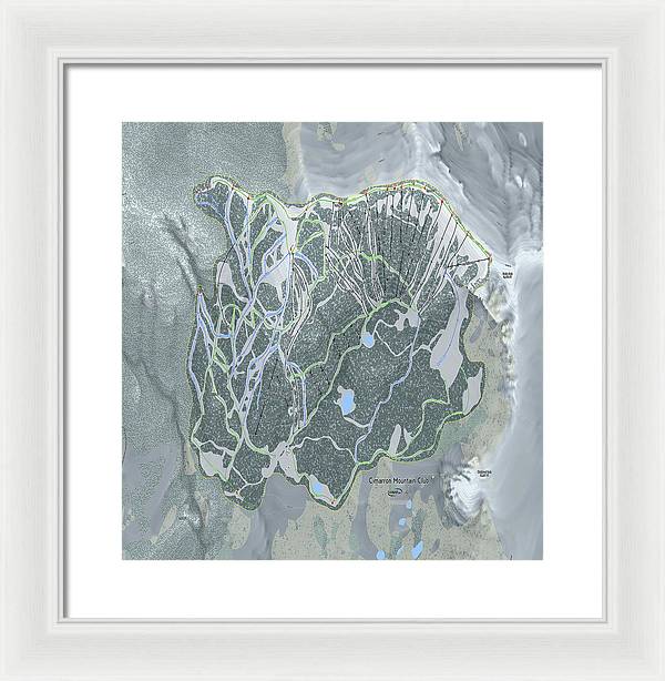 Cimarron Mountain Ski Trail Map - Framed Print - Powderaddicts