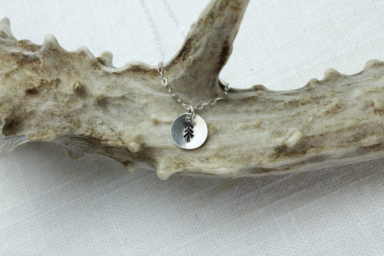 STAMPED TREE CIRCLE PENDANT NECKLACE - Powderaddicts