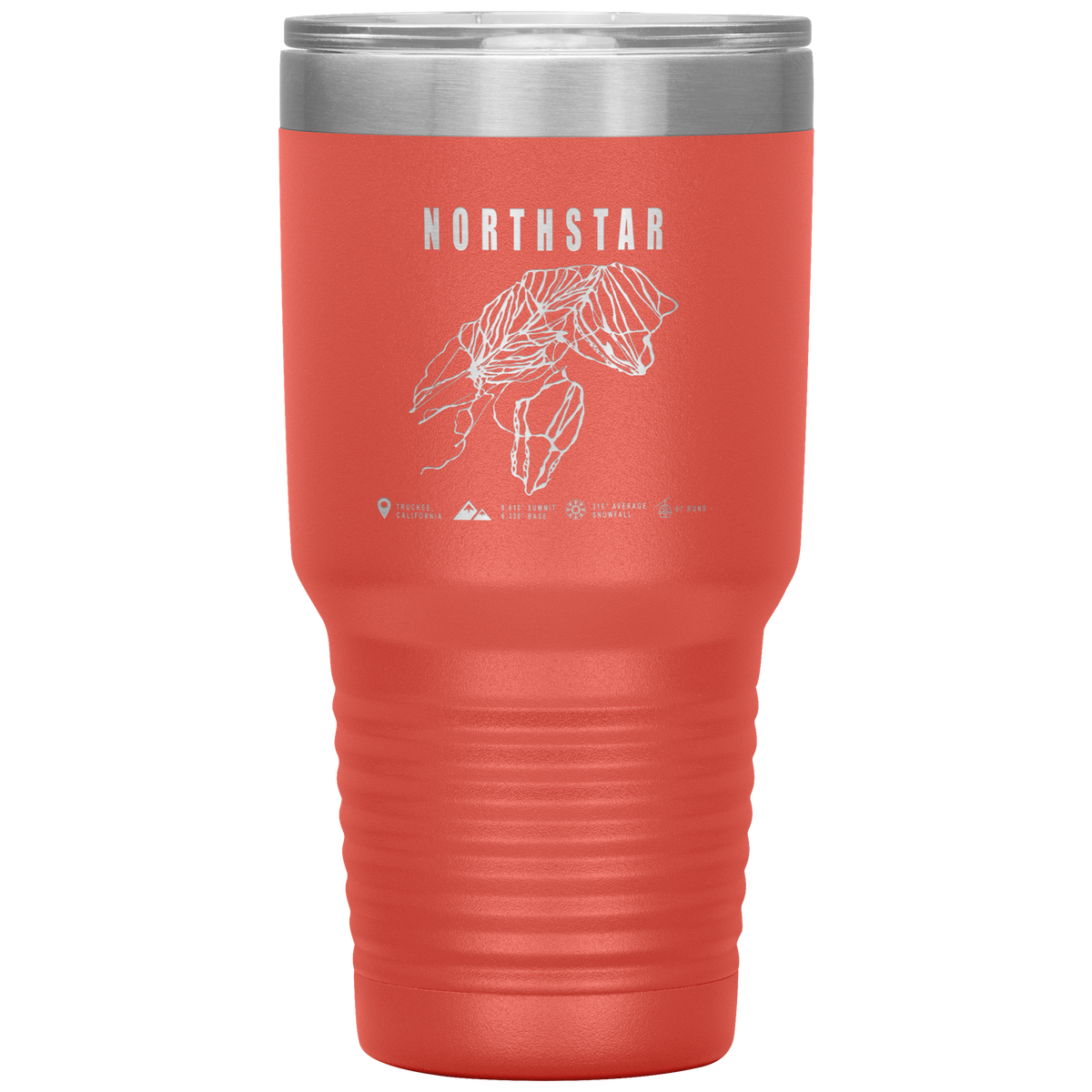 Northstar, California Ski Trail Map 30oz Tumbler - Powderaddicts