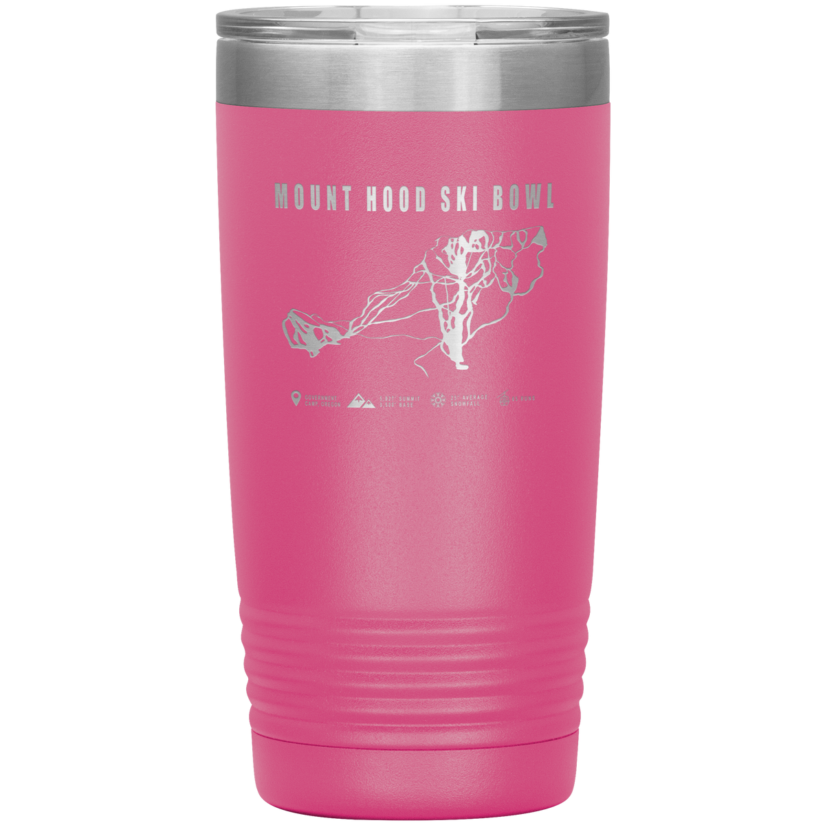 Mount Hood Ski Bowl, Oregon Ski Trail Map 20oz Tumbler - Powderaddicts