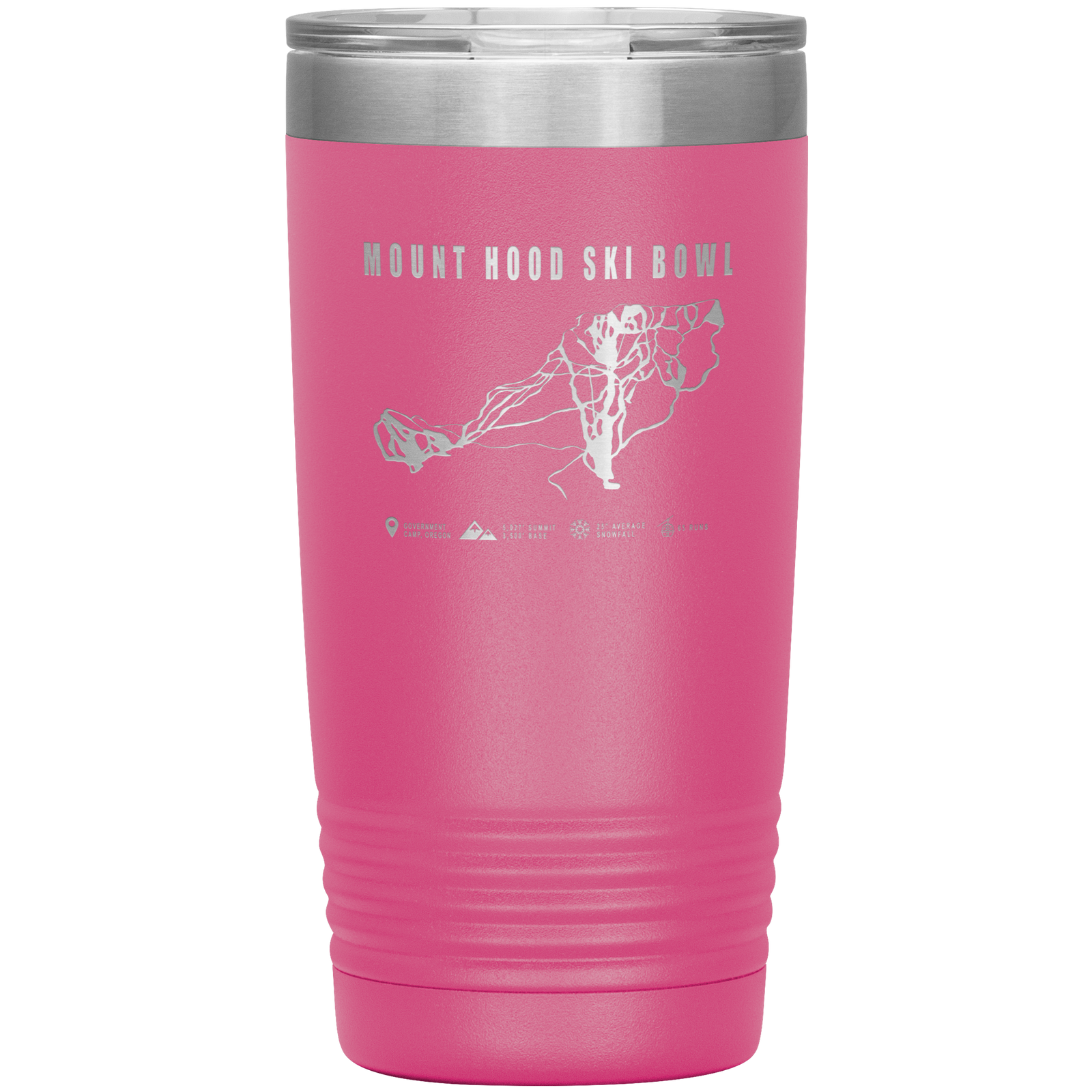 Mount Hood Ski Bowl, Oregon Ski Trail Map 20oz Tumbler - Powderaddicts