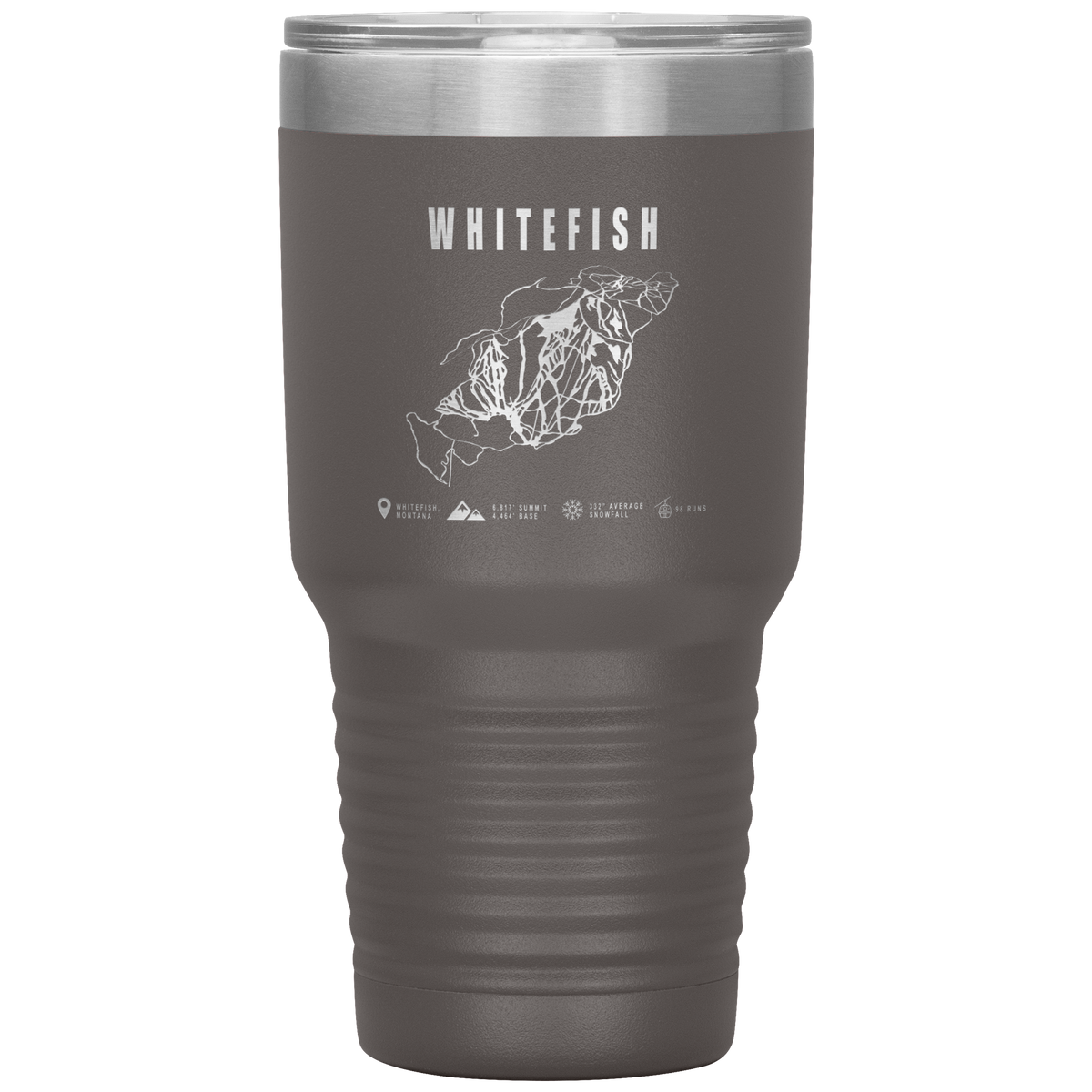 Whitefish Montana Ski Trail Map 30oz Tumbler - Powderaddicts