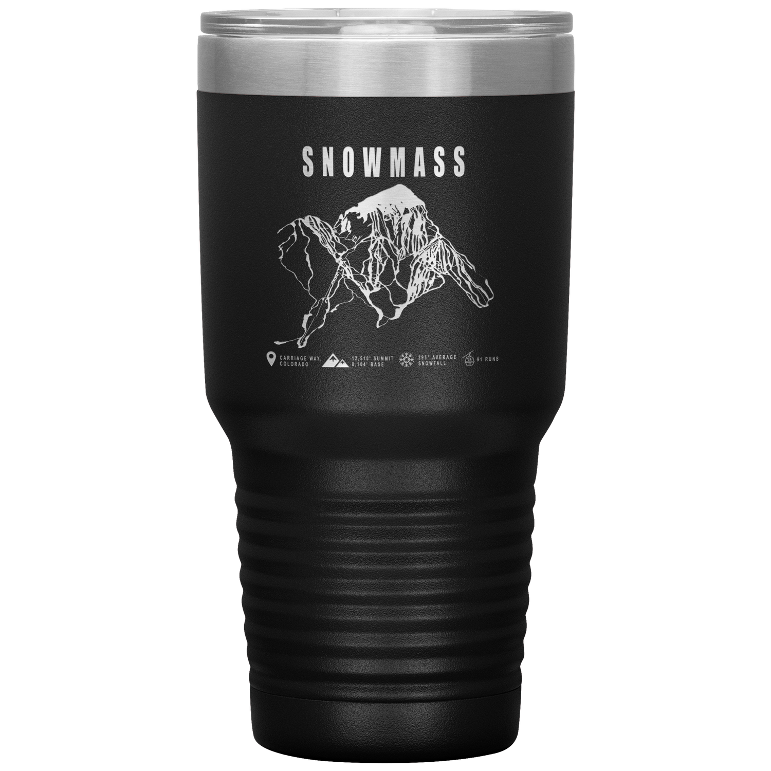 Snowmass Colorado Ski Trail Map 30oz Tumbler