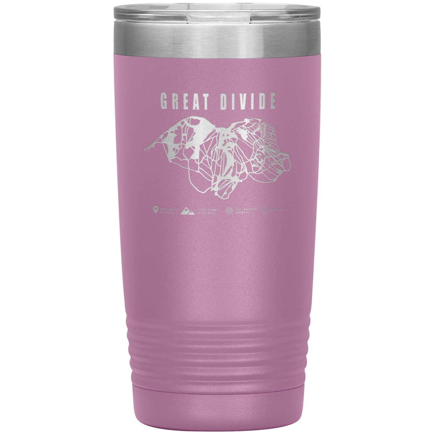 Great Divide Montana Ski Trail Map 20oz Tumbler - Powderaddicts