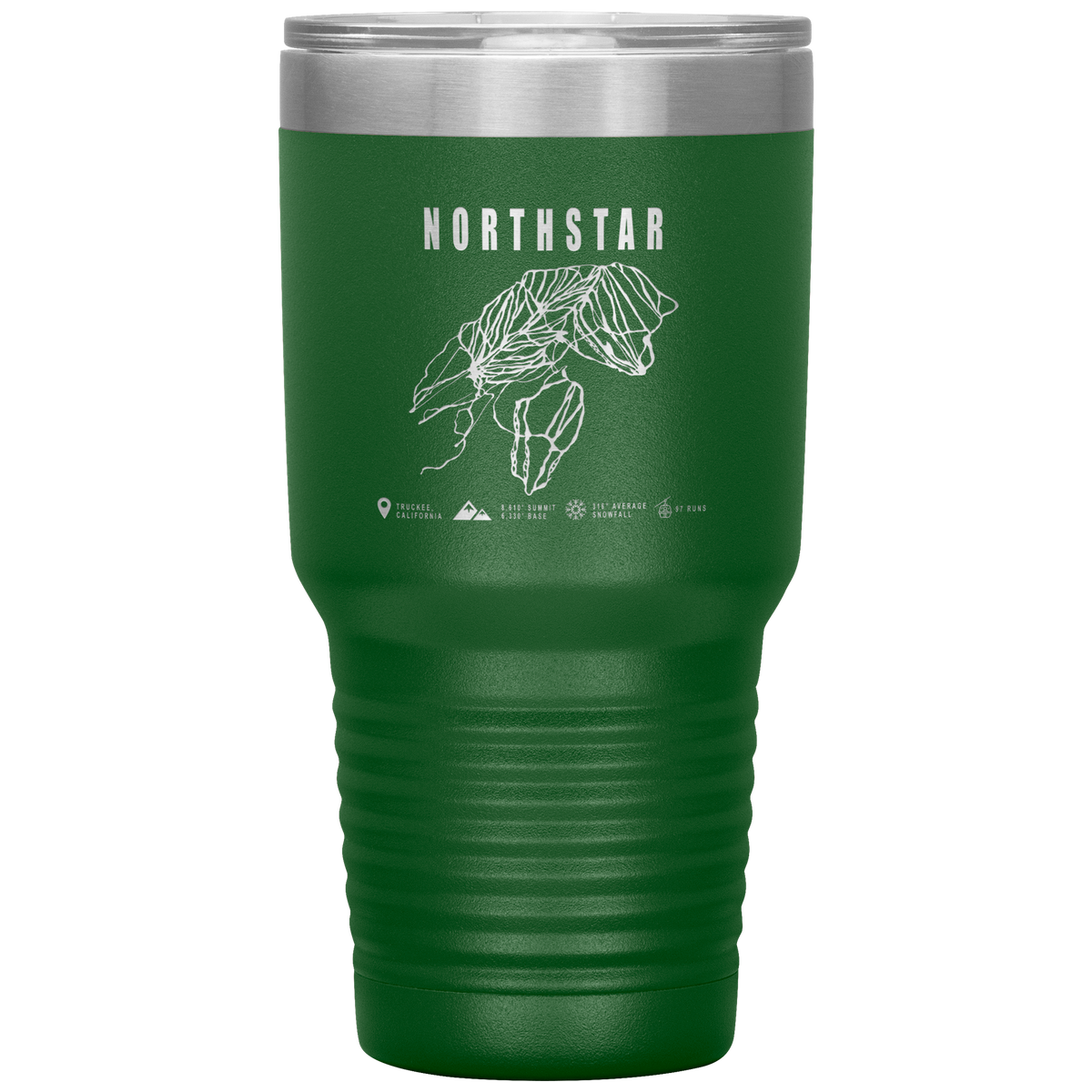 Northstar, California Ski Trail Map 30oz Tumbler - Powderaddicts