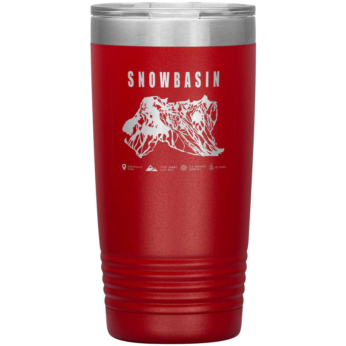 Snowbasin, Utah Ski Trail Map - 20oz Tumbler - Powderaddicts