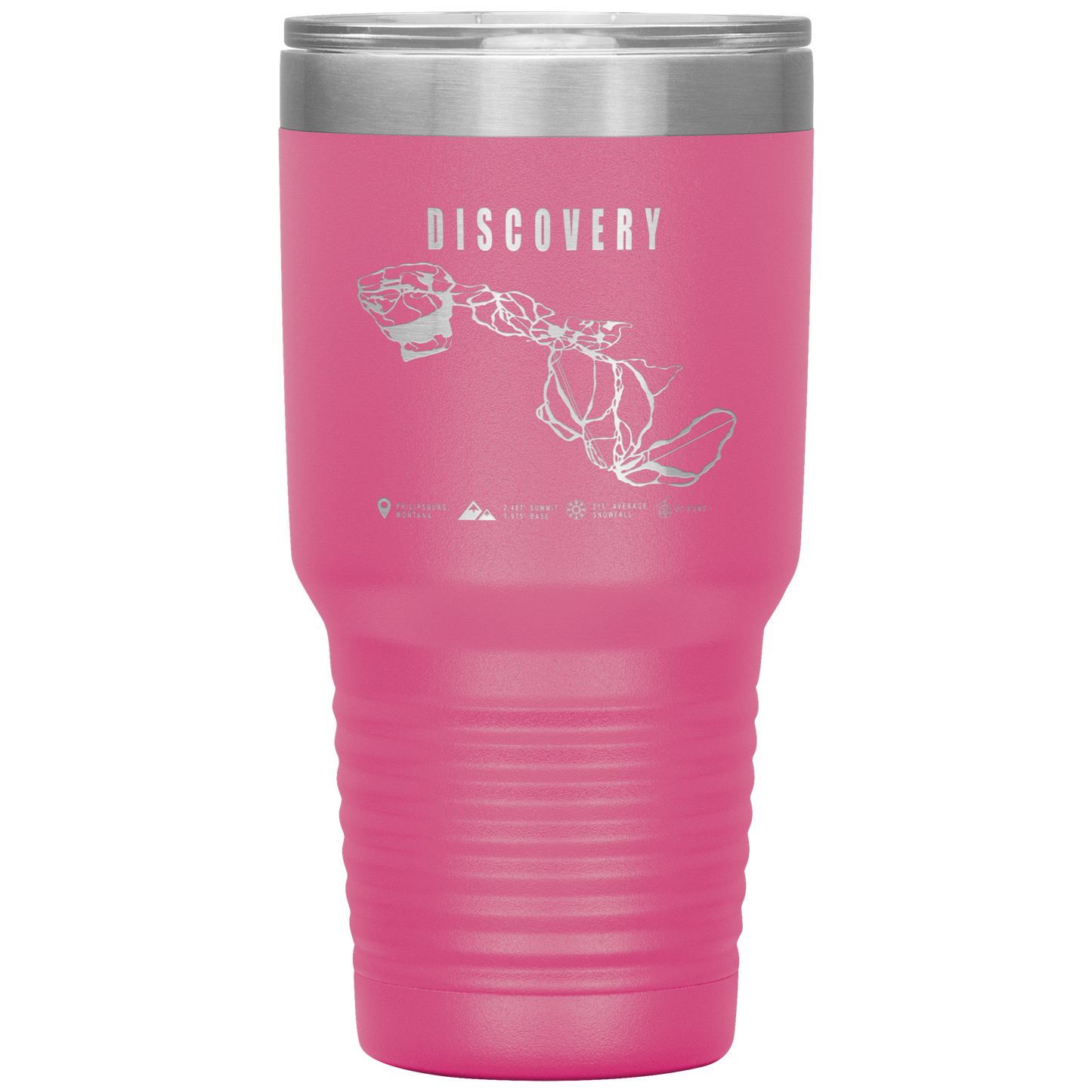 Discovery Montana Ski Trail Map 30oz Tumbler - Powderaddicts