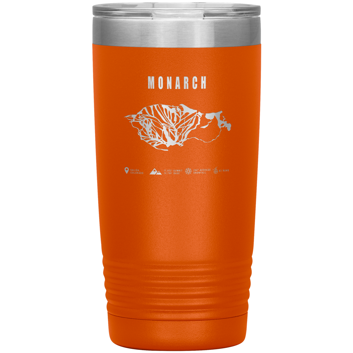 Monarch Colorado Ski Trail Map 20oz Tumbler - Powderaddicts