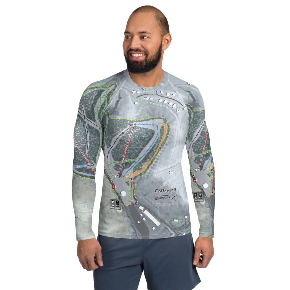 Coffee Mill, Minnesota Ski Trail Map Men's Base Layer Top