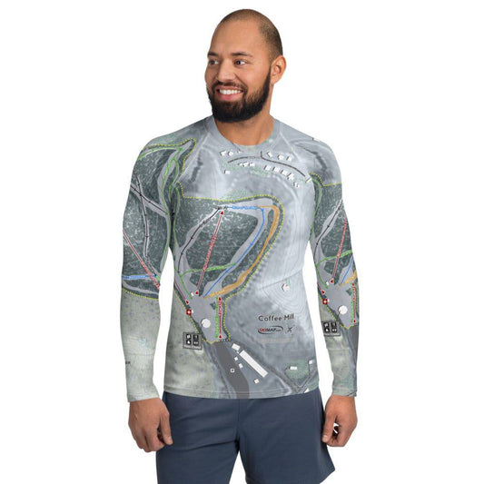 Coffee Mill, Minnesota Ski Trail Map Men's Base Layer Top - Powderaddicts