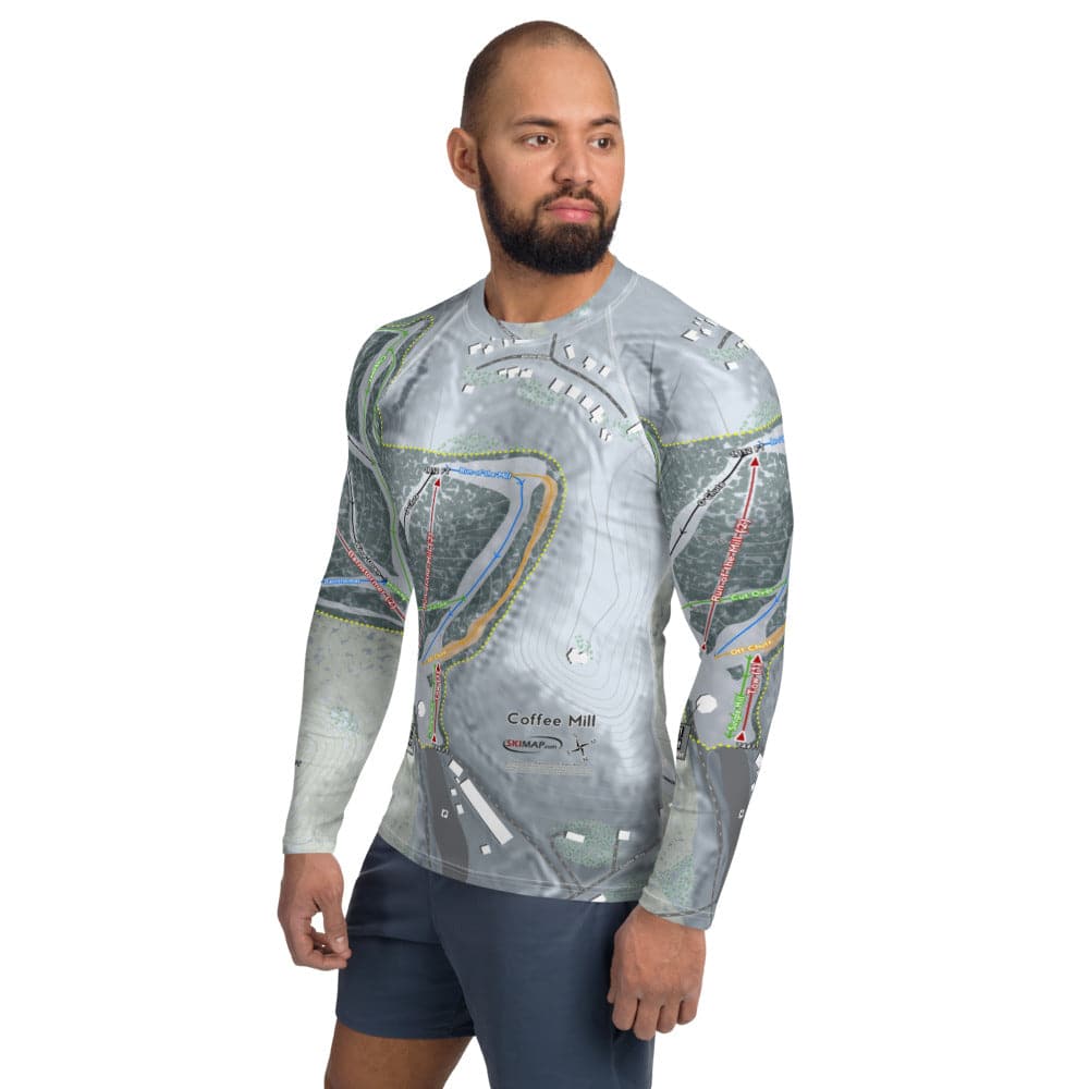 Coffee Mill, Minnesota Ski Trail Map Men's Base Layer Top - Powderaddicts